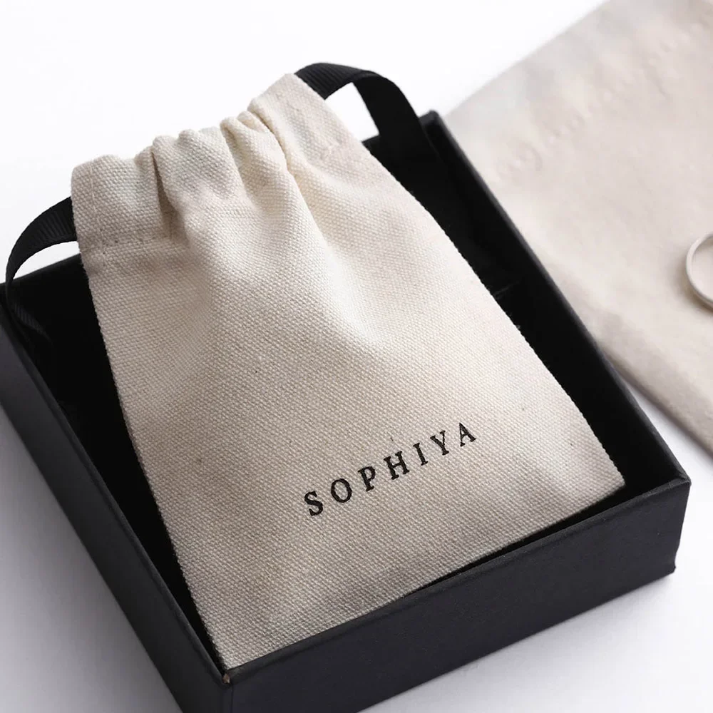 Women Bags For Eid - Custom Logo Cotton Jewelry Drawstring Bag