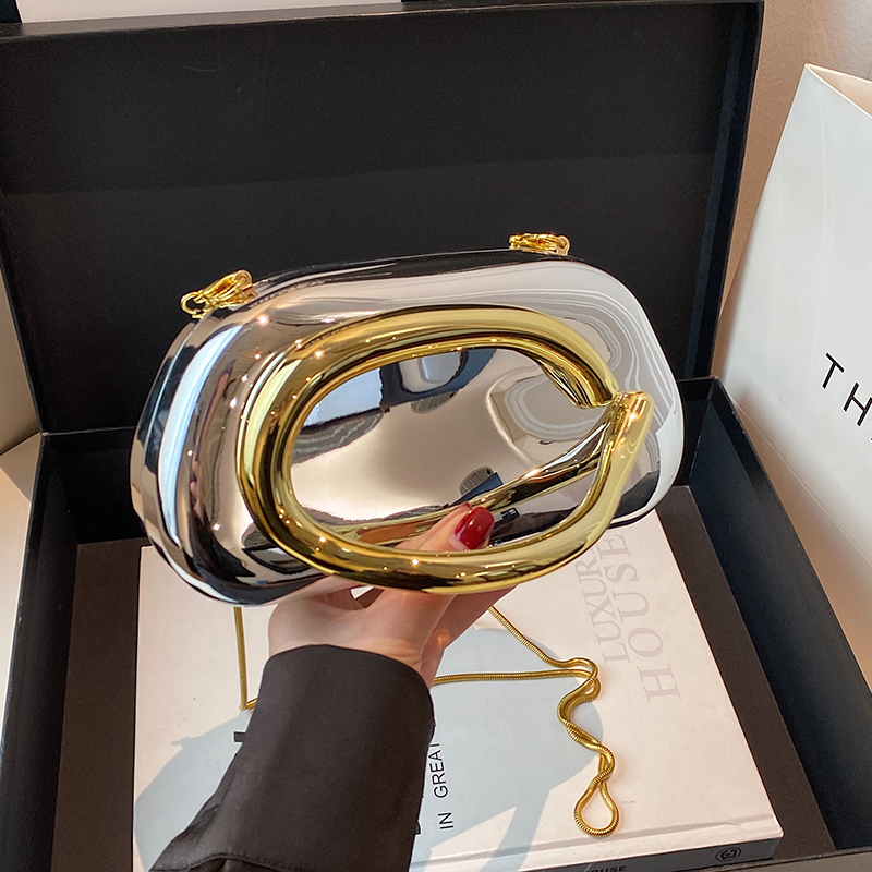 Women Bags Gold - Gold Closure Box Clutch Bag women