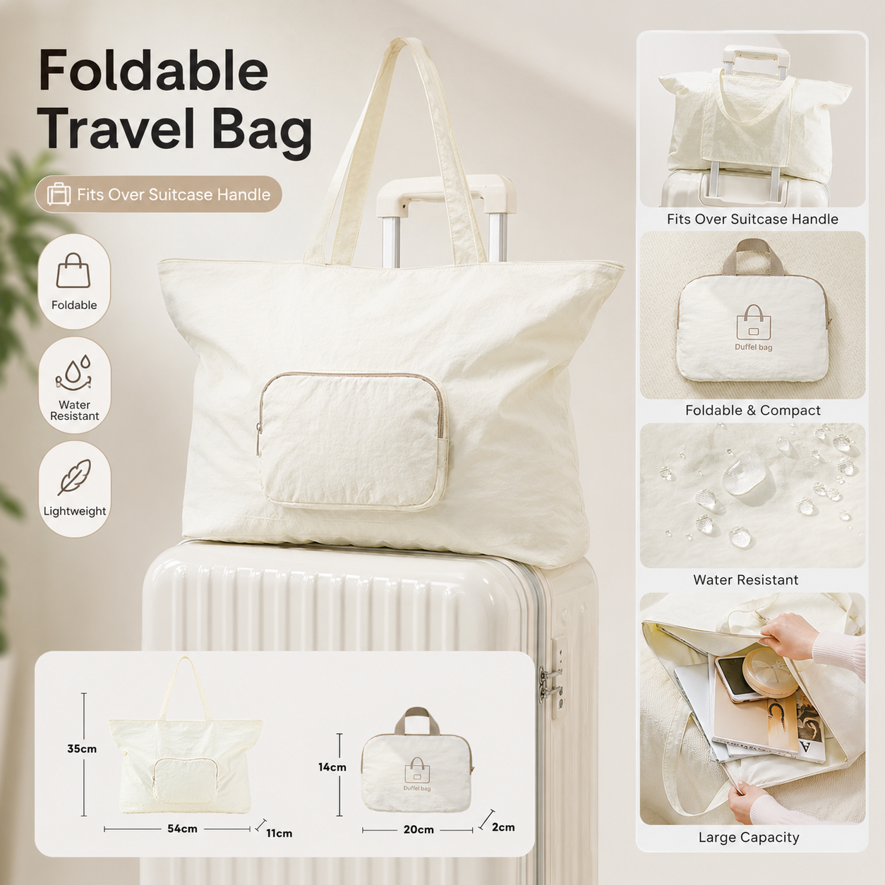 Women Bags For Airport - Foldable Travel Bag Luggage Sleeve Large