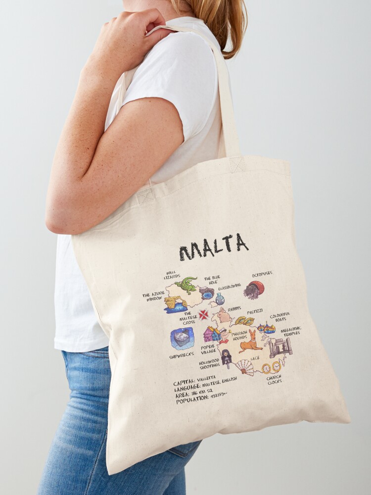 Women Bags Malta - Malta - illustrated map Tote Bag