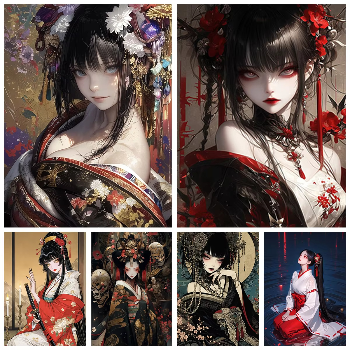 Women Bags Pictures - Sexy Kimono Woman 5D Diamond Painting