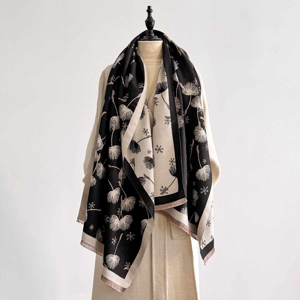 Women Bags Trend 2025 - 2025 Winter Warm Cashmere Feather Scarf