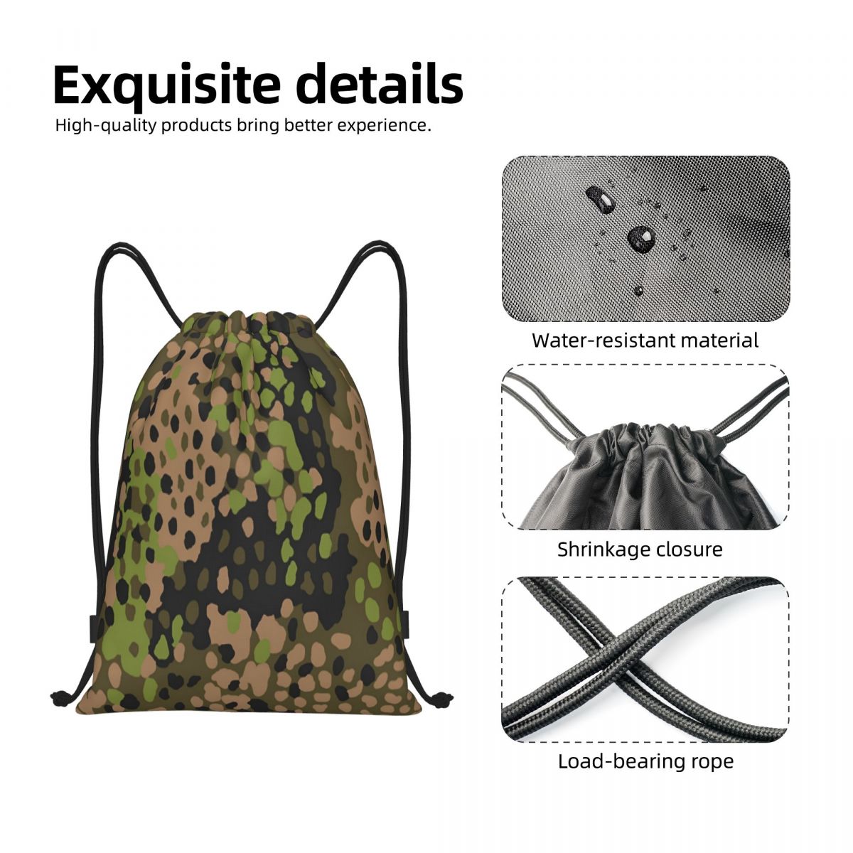 Custom WW2 Camo Drawstring Bac – обзор и цена Women Bags Germany