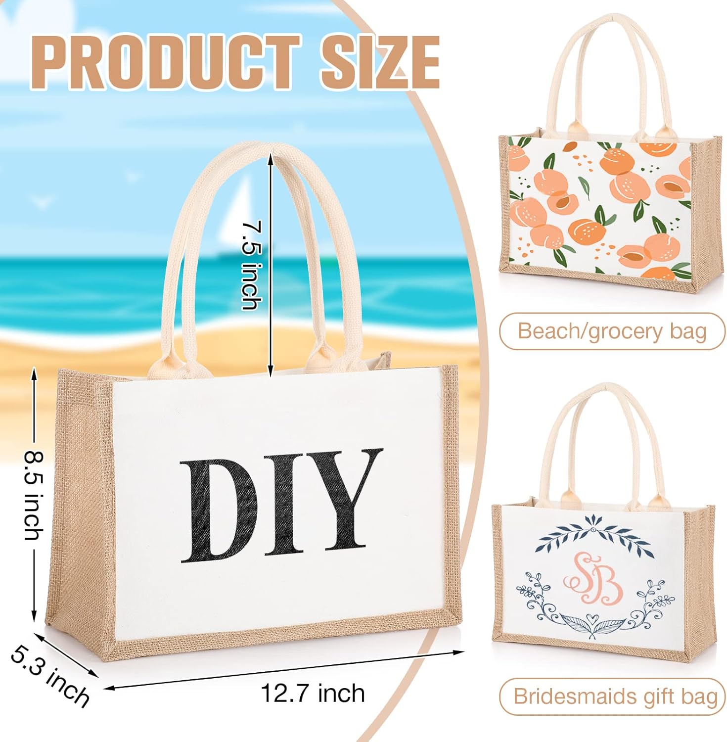 16 Pack Burlap Tote Bags Jute  – обзор и цена Women Bags For Eid