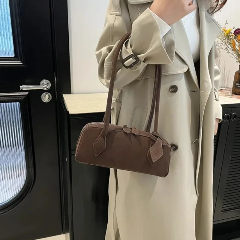 Faux Suede Zipper Solid Color  – обзор и цена Women Bags Discount
