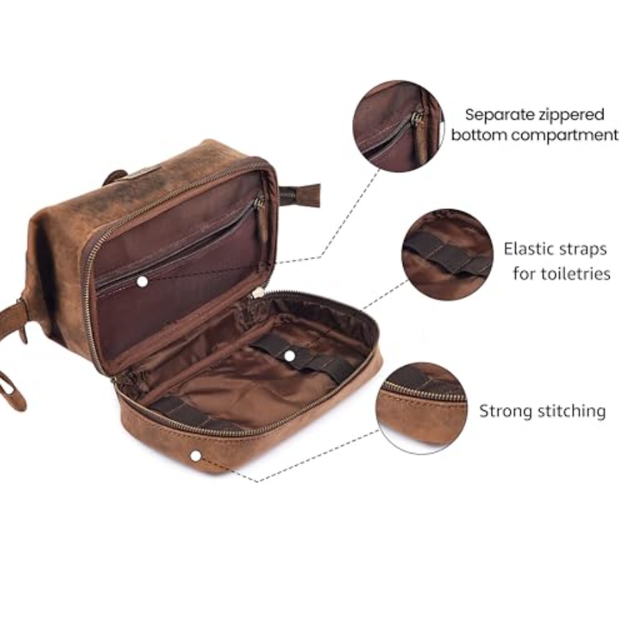 Genuine Leather Dopp Kit Large – обзор и цена Women Bags Large