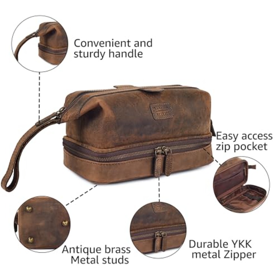 Genuine Leather Dopp Kit Large – обзор и цена Women Bags Large