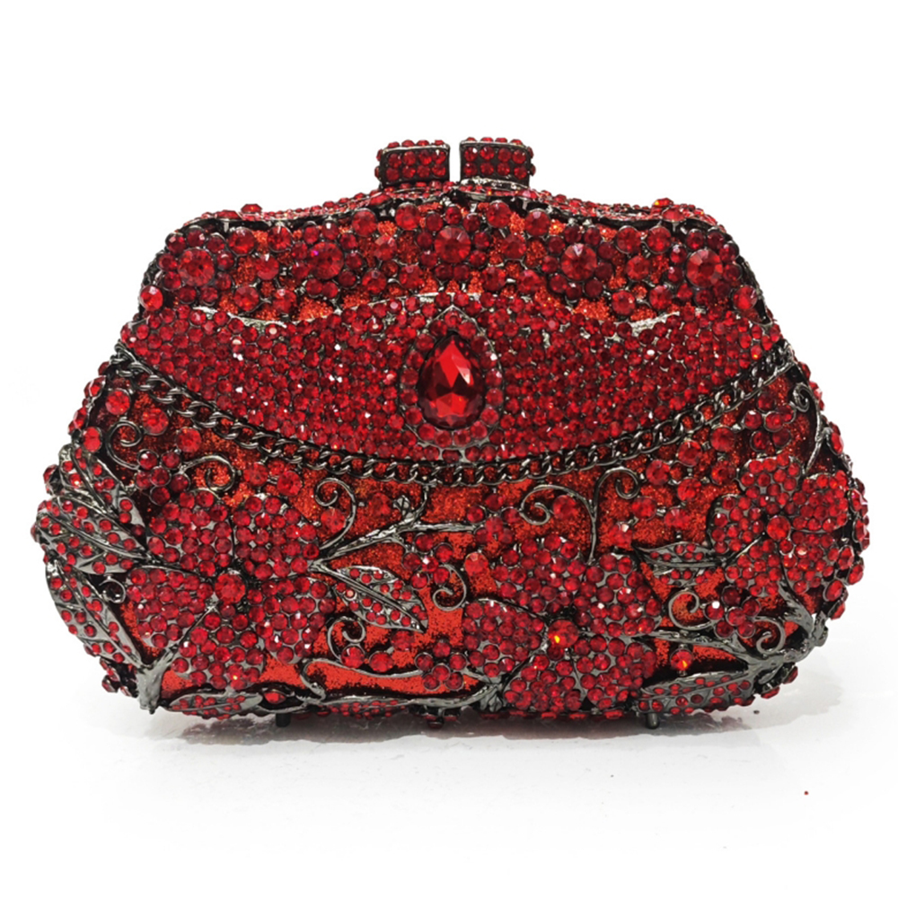 Gold Metal Flower Diamond Even – обзор и цена Women Bags Gold