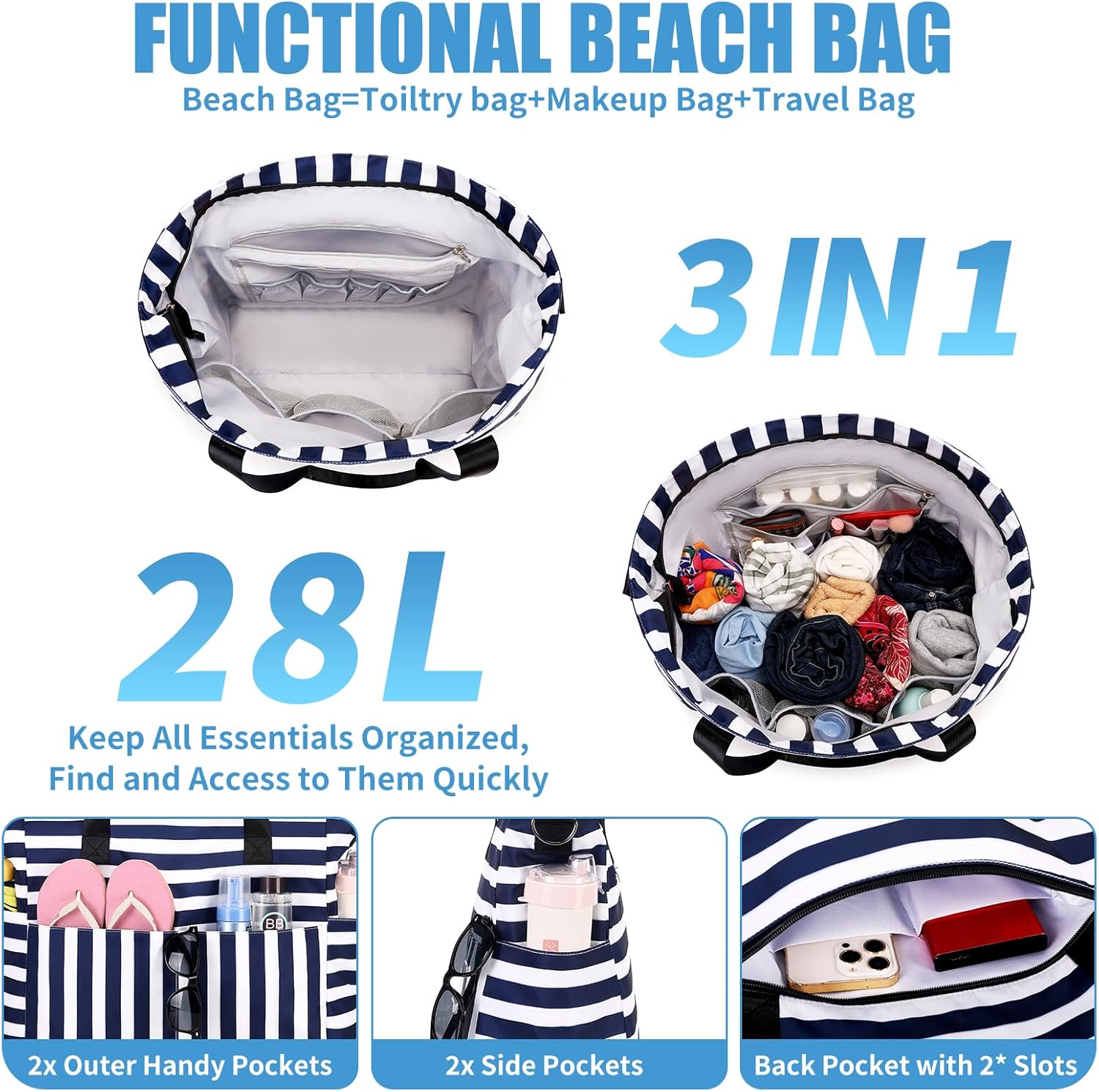 Large Waterproof Beach Bag wit – обзор и цена Women Bags Large