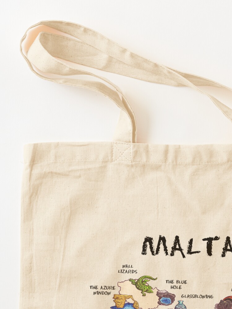 Malta - illustrated map Tote B – обзор и цена Women Bags Malta