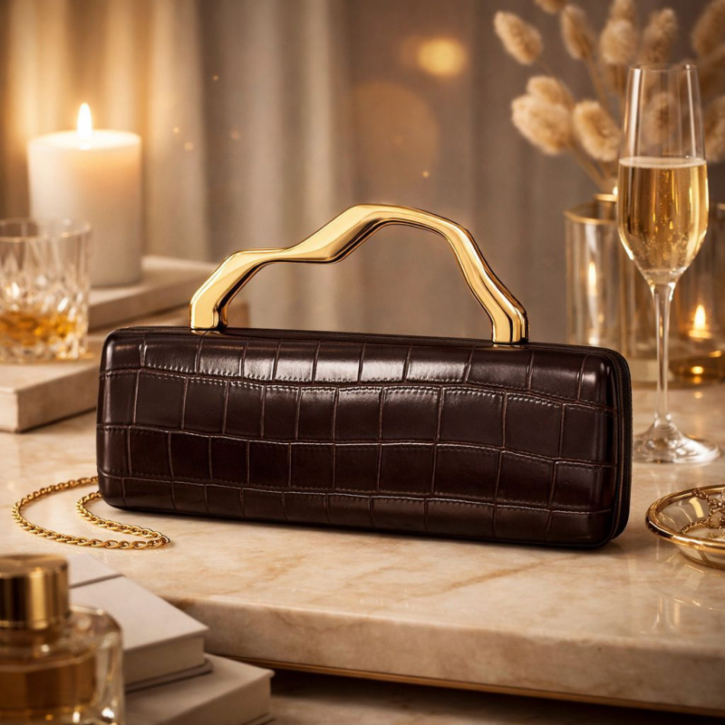 Black Crocodile Pattern Evenin – обзор и цена Women Bags Gold
