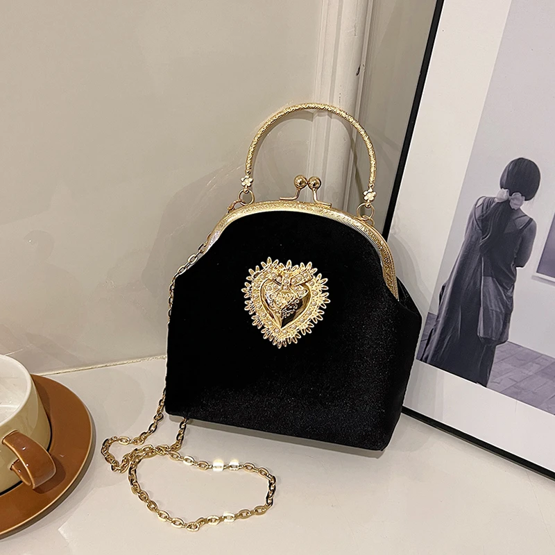 Chains Velvet Frame Heart Dinn – обзор и цена Women Bags Discount