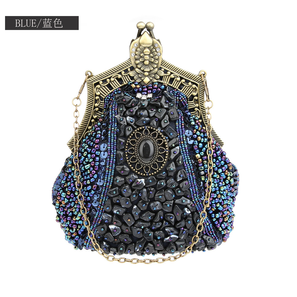 Retro Fashion Pearl Sequin Bea – обзор и цена Women Bags Gold