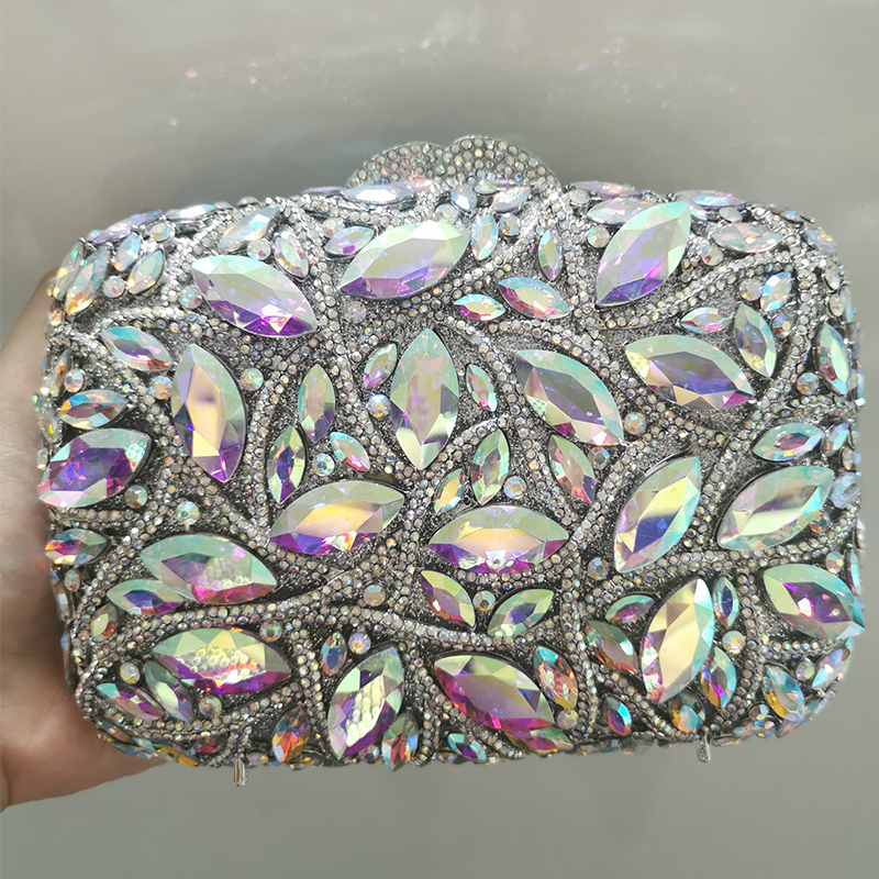 Large AB Rhinestone Crystal Cl – обзор и цена Women Bags Gold